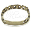 Stainless Steel Solid Bracelet, Polished, Steel Finish, 03.114.0373.2.08 (12 MM Thickness, 8 Inches Length)