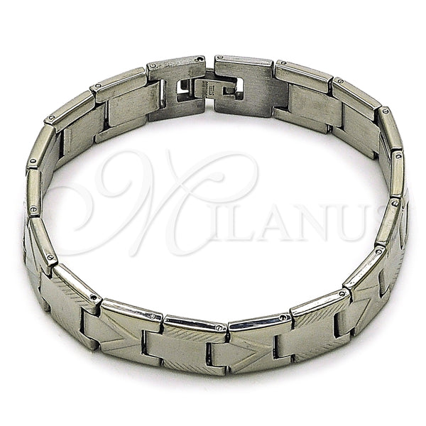 Stainless Steel Solid Bracelet, Arrow Design, Polished, Steel Finish, 03.114.0416.08