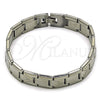 Stainless Steel Solid Bracelet, Arrow Design, Polished, Steel Finish, 03.114.0416.08 (13 MM Thickness, 8 Inches Length)