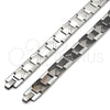 Stainless Steel Solid Bracelet, Arrow Design, Polished, Steel Finish, 03.114.0416.08 (13 MM Thickness, 8 Inches Length)