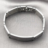 Stainless Steel Solid Bracelet, Cross Design, Polished, Steel Finish, 03.114.0385.3.08