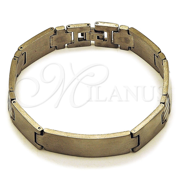 Stainless Steel Solid Bracelet, Cross Design, Polished, Steel Finish, 03.114.0385.3.08