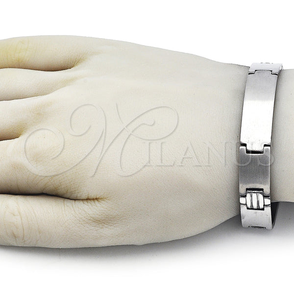 Stainless Steel Bracelet — Solid Bracelet Cross Design Polished 03. Thickness 9 — alternate product view — SKU 162071 | Acero Inoxidable brazalete — sólido Bracelet cruz diseño pulido 03. Thickness 9 — SKU 162071