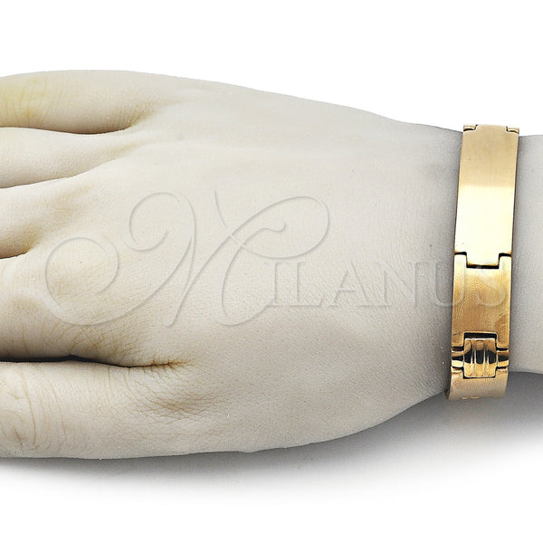 Stainless Steel Bracelet — Solid Bracelet Cross Design Polished 03. Thickness 9 — alternate product view — SKU 162072 | Acero Inoxidable brazalete — sólido Bracelet cruz diseño pulido 03. Thickness 9 — SKU 162072
