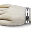 Stainless Steel Solid Bracelet, Polished, Steel Finish, 03.114.0283.3.08 (12 MM Thickness, 8 Inches Length)