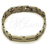 Stainless Steel Solid Bracelet, Polished, Steel Finish, 03.114.0283.3.08 (12 MM Thickness, 8 Inches Length)
