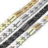 Stainless Steel Solid Bracelet, Polished, Steel Finish, 03.114.0283.3.08 (12 MM Thickness, 8 Inches Length)