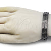 Stainless Steel Solid Bracelet, Greek Key Design, Polished, Two Tone, 03.114.0283.4.08 (12 MM Thickness, 8 Inches Length)