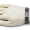 Stainless Steel Solid Bracelet, Greek Key Design, Polished, Black Rhodium Finish, 03.114.0307.2.08 (Thickness, 8 Inches Length)