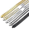 Stainless Steel Solid Bracelet, Greek Key Design, Polished, Black Rhodium Finish, 03.114.0307.2.08 (Thickness, 8 Inches Length)