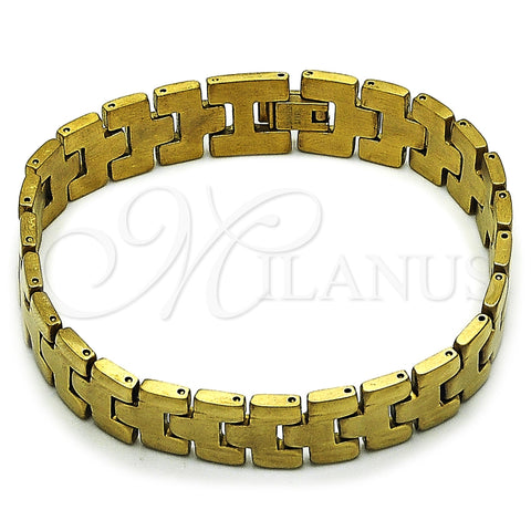 Stainless Steel Solid Bracelet, Polished, Golden Finish, 03.114.0307.3.08