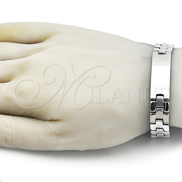 Stainless Steel Bracelet — Solid Bracelet Polished 03. Thickness 8 Inches Length — alternate product view — SKU 162077 | Acero Inoxidable brazalete — sólido Bracelet pulido 03. Thickness 8 Inches Length — SKU 162077