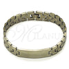 Stainless Steel Solid Bracelet, Polished, Steel Finish, 03.114.0307.4.08 (Thickness, 8 Inches Length)
