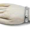 Stainless Steel Solid Bracelet, Polished, Steel Finish, 03.114.0380.3.08 (12 MM Thickness, 8 Inches Length)