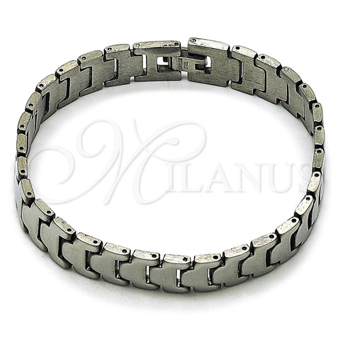 Stainless Steel Solid Bracelet, Polished, Steel Finish, 03.114.0380.3.08 (12 MM Thickness, 8 Inches Length)