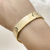Stainless Steel Solid Bracelet, Polished, Golden Finish, 5.244.001.4.08 (16 MM Thickness, 8 Inches Length)