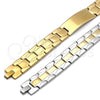 Stainless Steel Solid Bracelet, Polished, Golden Finish, 5.244.001.4.08 (16 MM Thickness, 8 Inches Length)