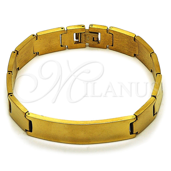 Stainless Steel Solid Bracelet, Polished, Golden Finish, 03.114.0242.3.08