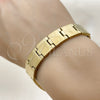 Stainless Steel Solid Bracelet, Polished, Golden Finish, 03.114.0295.1.08 (14 MM Thickness, 8 Inches Length)