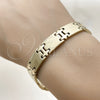 Stainless Steel Solid Bracelet, Polished, Golden Finish, 03.114.0265.2.08 (12 MM Thickness, 8 Inches Length)
