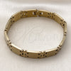 Stainless Steel Solid Bracelet, Polished, Golden Finish, 03.114.0265.2.08 (12 MM Thickness, 8 Inches Length)