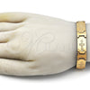 Stainless Steel Solid Bracelet, Cross Design, Polished, Golden Finish, 5.246.010.2.09