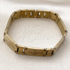 Stainless Steel Solid Bracelet, Cross Design, Polished, Golden Finish, 5.246.010.2.09 (13 MM Thickness, 9 Inches Length)