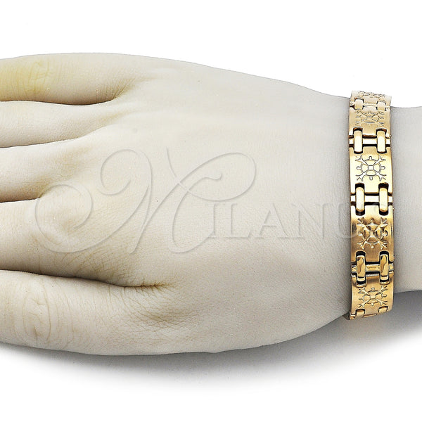 Gold Filled Bracelet — Solid Bracelet Diamond Cutting 03. 12 MM Thickness — alternate product view — SKU 162085 | Oro Laminado brazalete — sólido Bracelet Diamond Cutting 03. 12 MM Thickness — SKU 162085