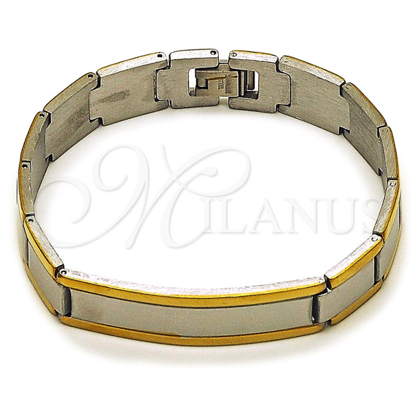 Stainless Steel Solid Bracelet, Polished, Two Tone, 03.114.0368.3.08