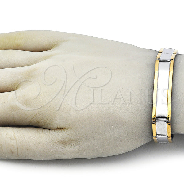 Stainless Steel Bracelet — Solid Bracelet Polished Two Tone 03. 12 MM — alternate product view — SKU 162087 | Acero Inoxidable brazalete — sólido Bracelet pulido Two Tone 03. 12 MM — SKU 162087