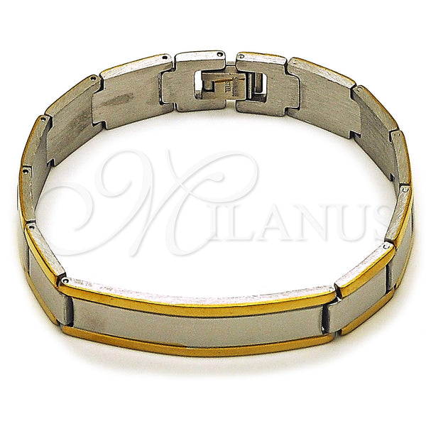 Stainless Steel Bracelet — Solid Bracelet Polished Two Tone 03. 12 MM — main product view — SKU 162087 | Acero Inoxidable brazalete — sólido Bracelet pulido Two Tone 03. 12 MM — SKU 162087