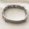 Stainless Steel ID Bracelet, Polished, Two Tone, 03.114.0288.09 (12 MM Thickness, 9 Inches Length)