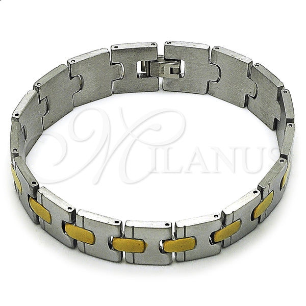 Stainless Steel Solid Bracelet, Polished, Two Tone, 03.114.0321.1.08