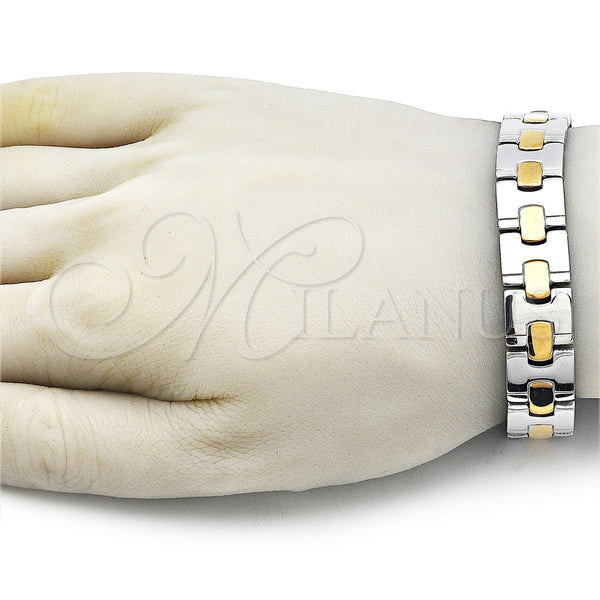 Stainless Steel Bracelet — Solid Bracelet Polished Two Tone 03. 14 MM — alternate product view — SKU 162089 | Acero Inoxidable brazalete — sólido Bracelet pulido Two Tone 03. 14 MM — SKU 162089