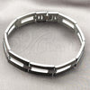 Stainless Steel Solid Bracelet, Greek Key Design, Polished, Two Tone, 03.114.0216.2.09