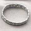 Stainless Steel Solid Bracelet, Greek Key Design, Polished, Two Tone, 03.114.0275.5.08 (13 MM Thickness, 8 Inches Length)