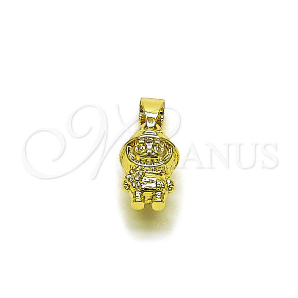 Oro Laminado Fancy Pendant, Gold Filled Style Polished, Golden Finish, 05.411.0077