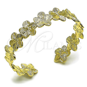 Gold Filled Jewelry — Individual Bangle Flower Design Diamond Cutting 07. Thickness — main product view — SKU 162106 | Oro Laminado joyería — Individual Bangle flor diseño Diamond Cutting 07. Thickness — SKU 162106