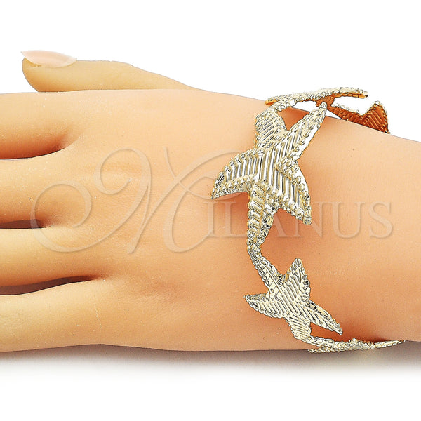 Gold Filled Jewelry — Individual Bangle Star Design Diamond Cutting 07. 35 — alternate product view — SKU 162107 | Oro Laminado joyería — Individual Bangle estrella diseño Diamond Cutting 07. 35 — SKU 162107