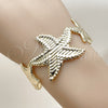 Oro Laminado Individual Bangle, Gold Filled Style Star Design, Diamond Cutting Finish, Golden Finish, 07.385.0004 (35 MM Thickness, One size fits all)