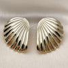 Oro Laminado Stud Earring, Gold Filled Style Shell Design, Polished, Golden Finish, 02.385.0075