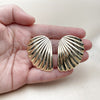 Oro Laminado Stud Earring, Gold Filled Style Shell Design, Polished, Golden Finish, 02.385.0075