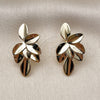 Oro Laminado Stud Earring, Gold Filled Style Leaf Design, Polished, Golden Finish, 02.385.0078