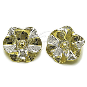 Gold Filled Ring — Stud Earring Leaf and Flower Design Diamond Cutting — main product view — SKU 162112 | Oro Laminado anillo — Stud Earring Leaf and flor diseño Diamond Cutting — SKU 162112