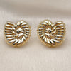Oro Laminado Stud Earring, Gold Filled Style Snail Design, Polished, Golden Finish, 02.385.0080