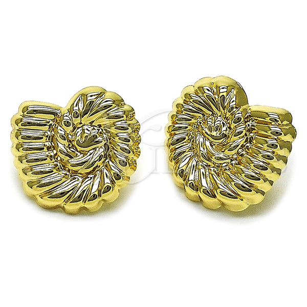 Oro Laminado Stud Earring, Gold Filled Style Snail Design, Polished, Golden Finish, 02.385.0080