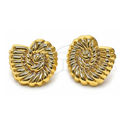 Oro Laminado Stud Earring, Gold Filled Style Snail Design, Polished, Golden Finish, 02.385.0080