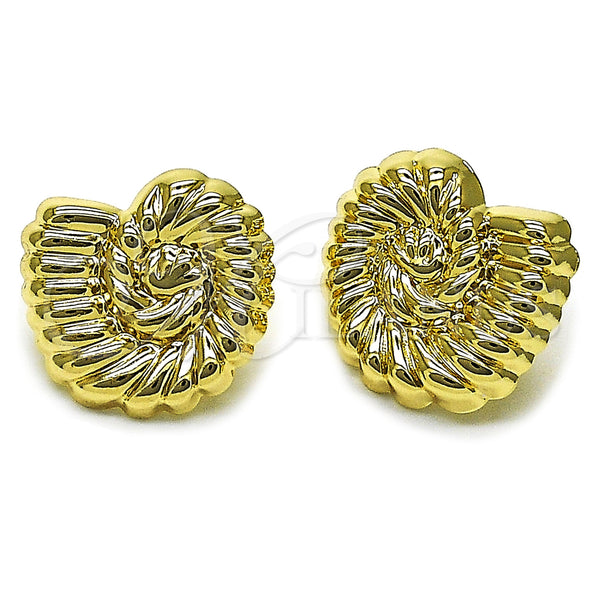 Oro Laminado Stud Earring, Gold Filled Style Snail Design, Polished, Golden Finish, 02.385.0080