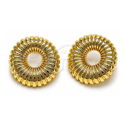 Oro Laminado Stud Earring, Gold Filled Style Polished, Golden Finish, 02.385.0081