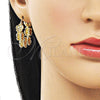 Oro Laminado Medium Hoop, Gold Filled Style Flower Design, Polished, Golden Finish, 02.428.0067.30